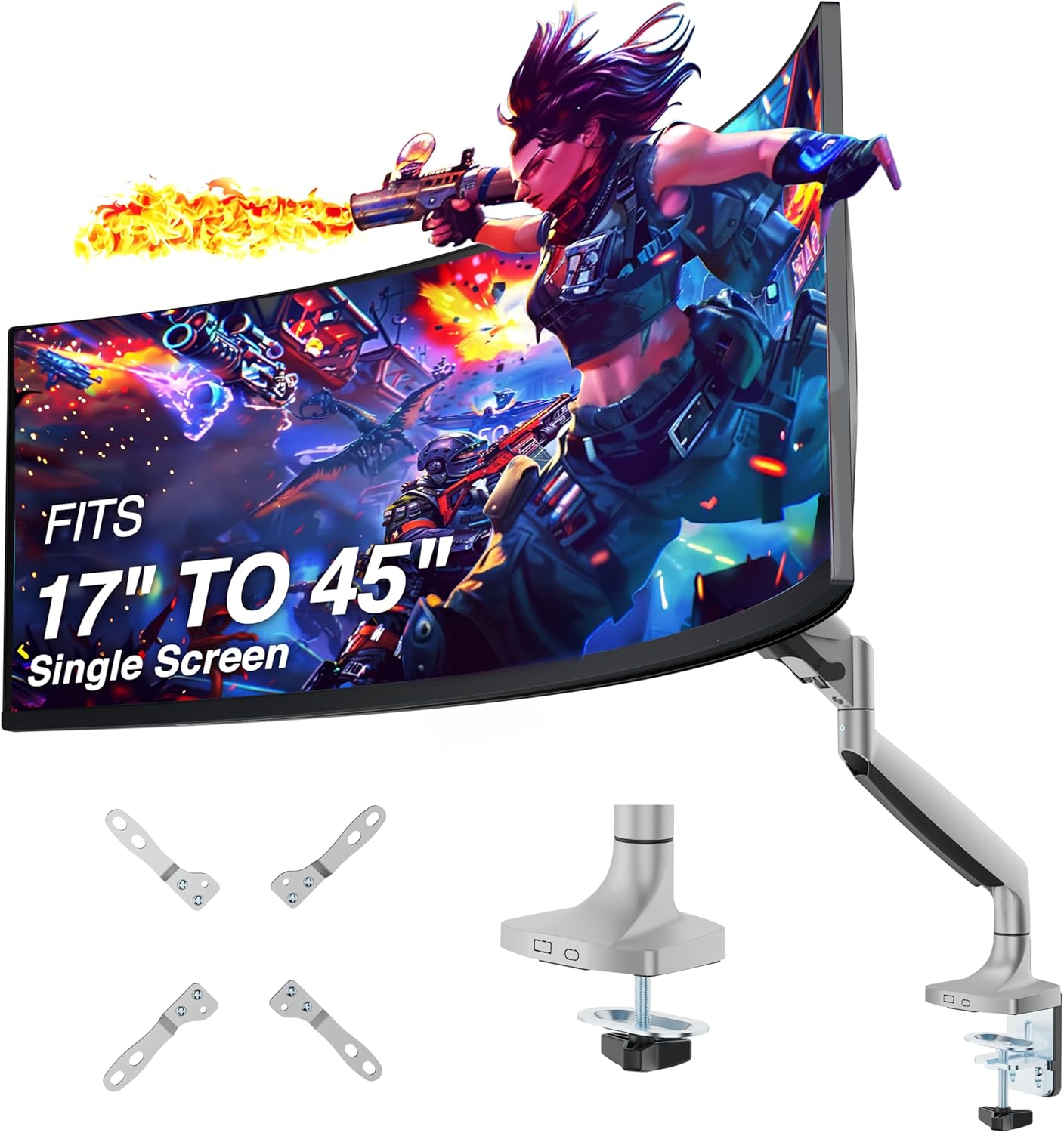 AVLT Single Monitor Arm Desk Mount for 17 to 45 Inch Screens