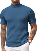 Mock Turtleneck Short Sleeve Sweater - Lightweight Everyday Knit