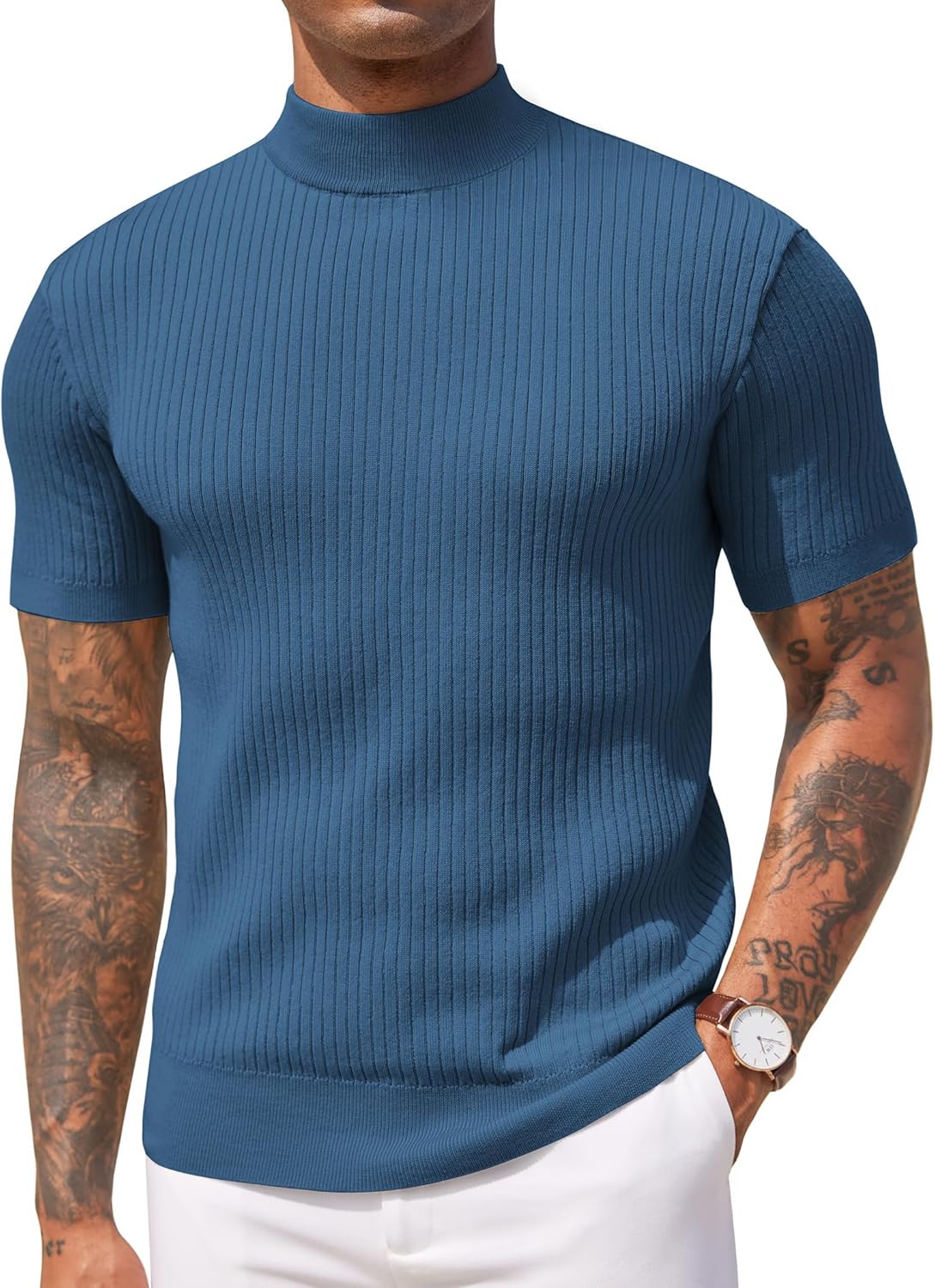 COOFANDY Men's Mock Turtleneck Sweater for Stylish Comfort