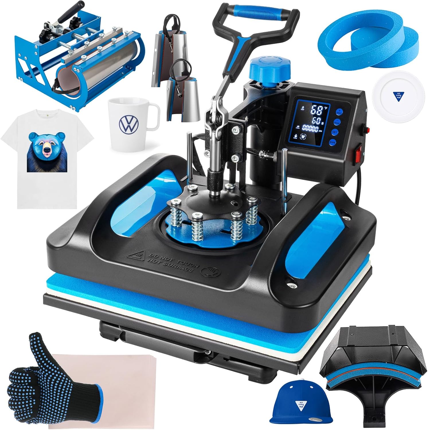 Pro Heat Press 15x12 Inch 8 in 1 Machine for T-Shirts and More