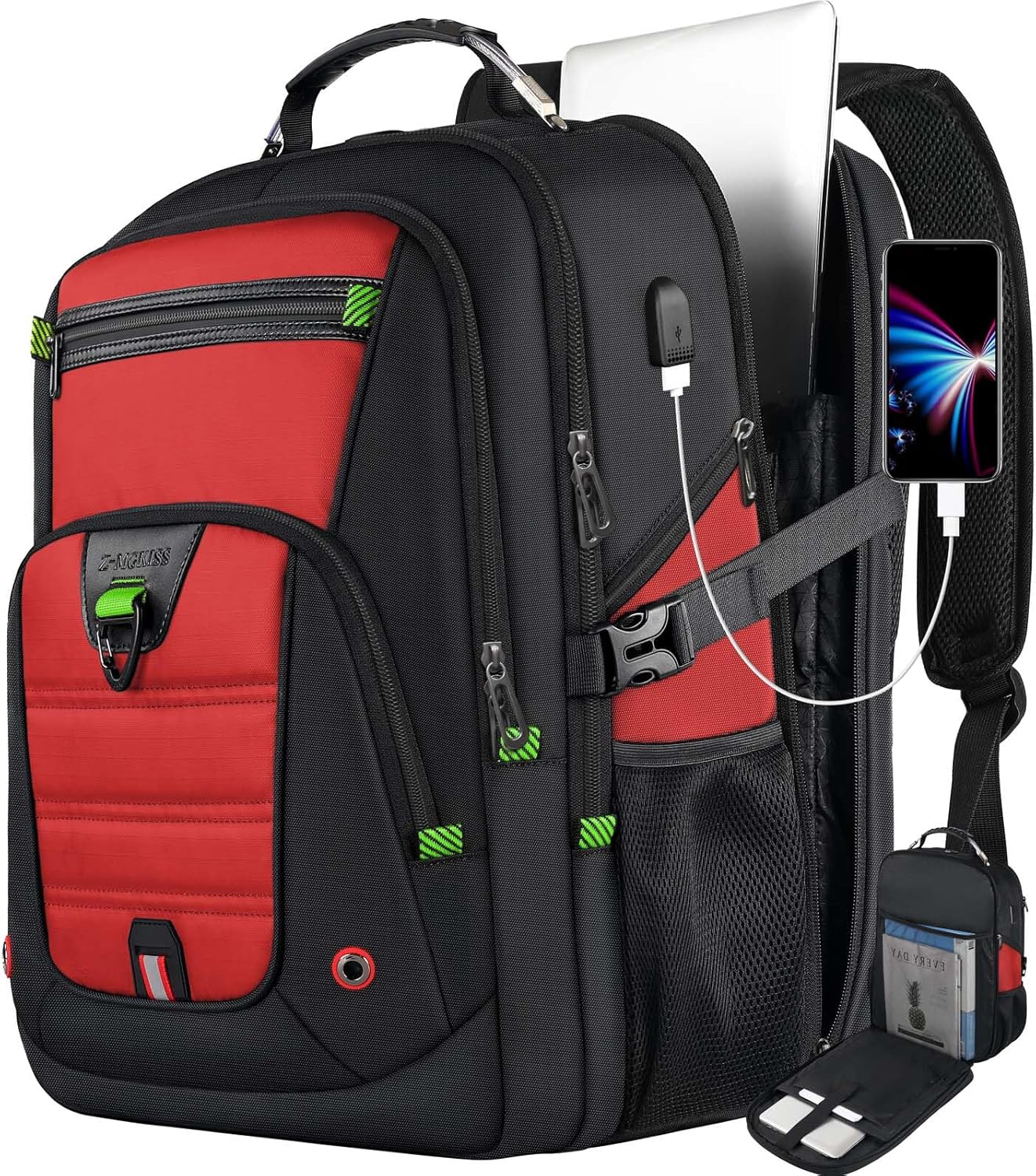 Extra Large Laptop Backpack with USB Charging Port for Travel