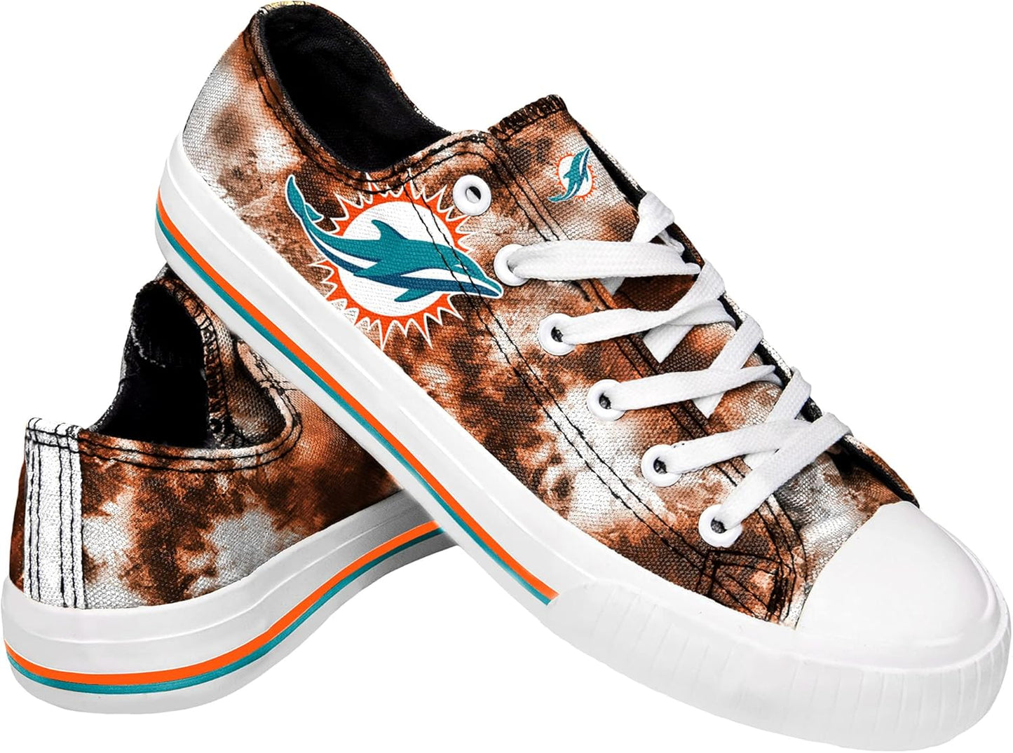 FOCO Women's NFL Team Logo Glitter Low Top Canvas Sneakers