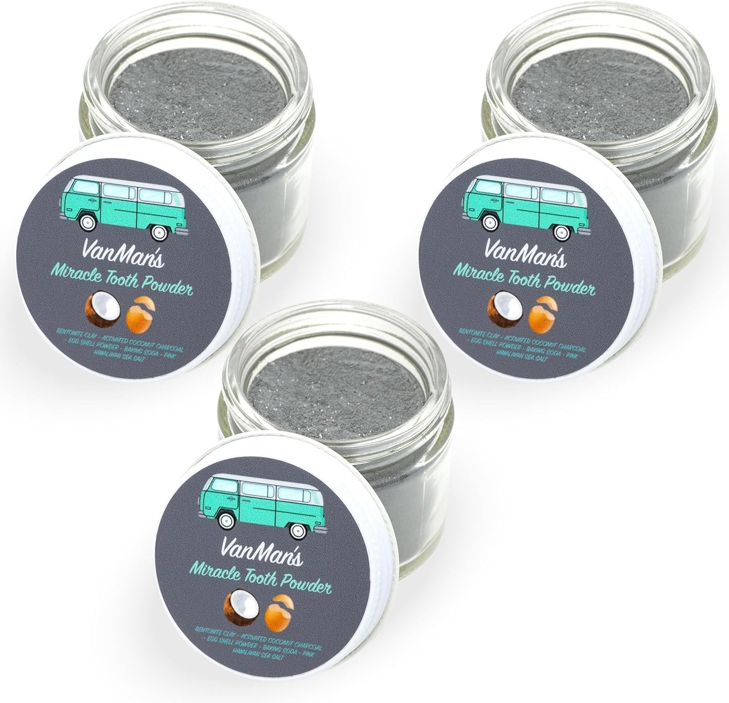 Vanmans Miracle Tooth Cleaning Powder - Fluoride-Free Whitening