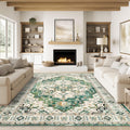 zesthome 8x10 Area Rug - Washable Floral Low-Pile Comfort