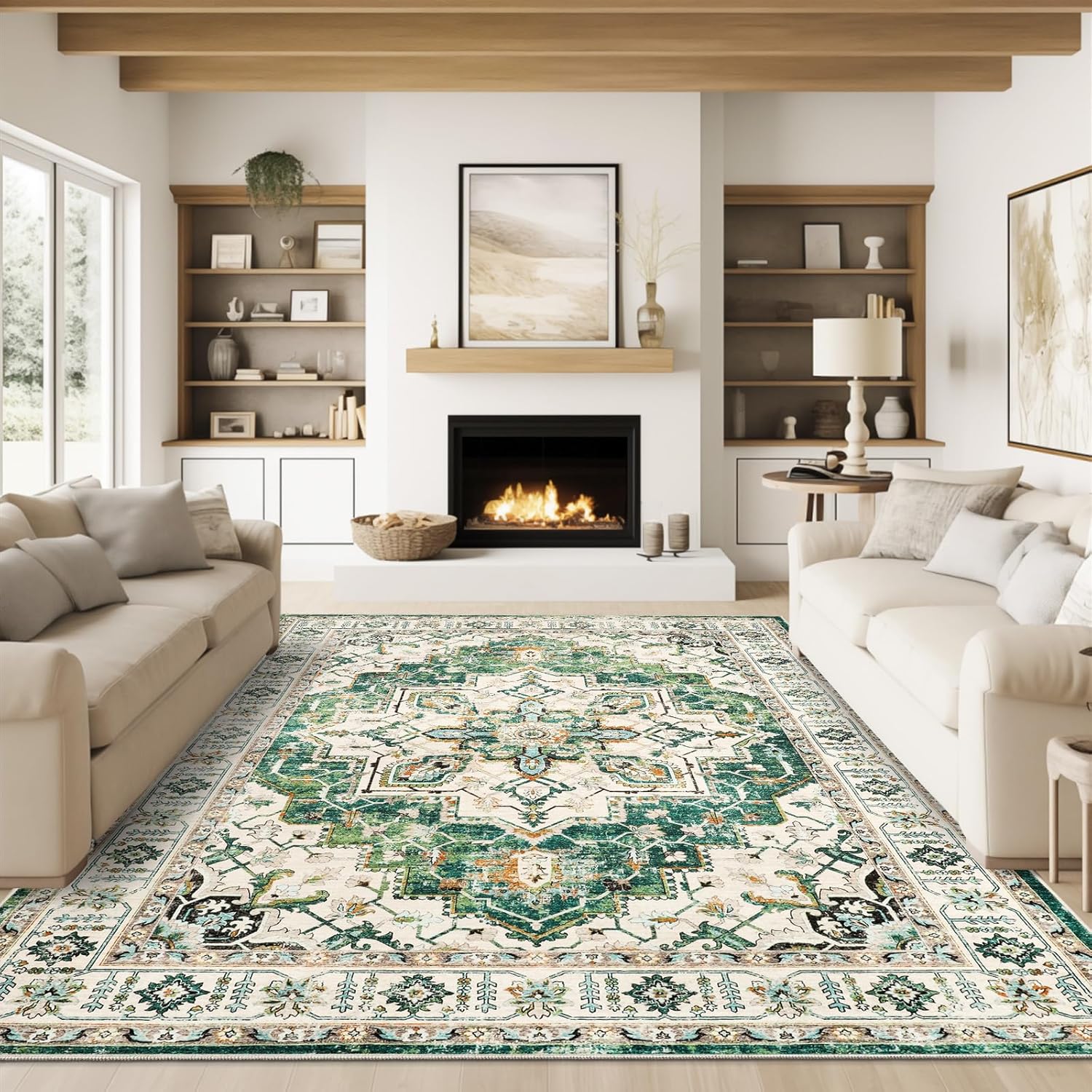 Zesthome 8x10 Area Rugs - Stain Resistant Washable Rug
