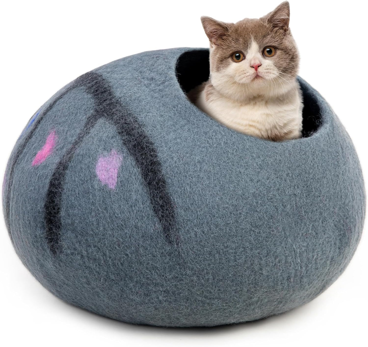 Woolygon Premium Felt Cat Cave Bed for Cozy Indoor Cats