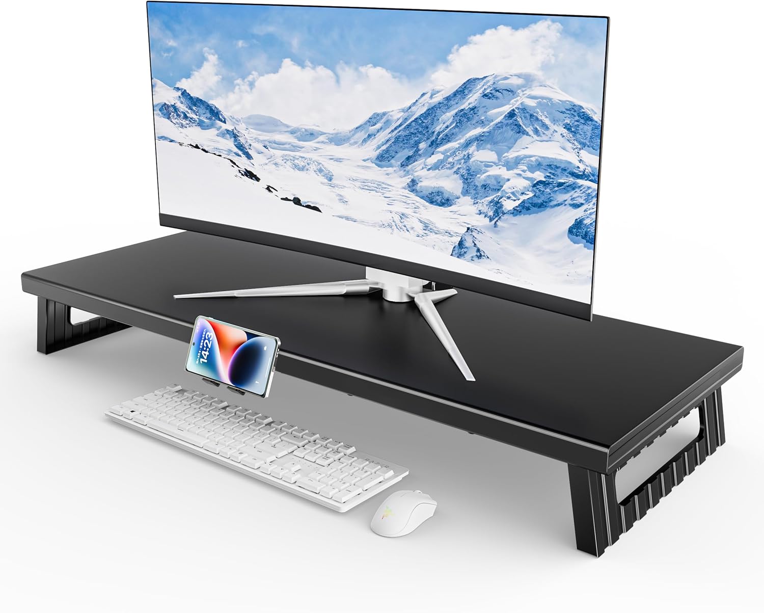 All-Metal Foldable Monitor Stand with Connectivity Hub Features