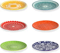 Dessert Plates 6 in Small Porcelain Saucer Set of 6 - Colorful