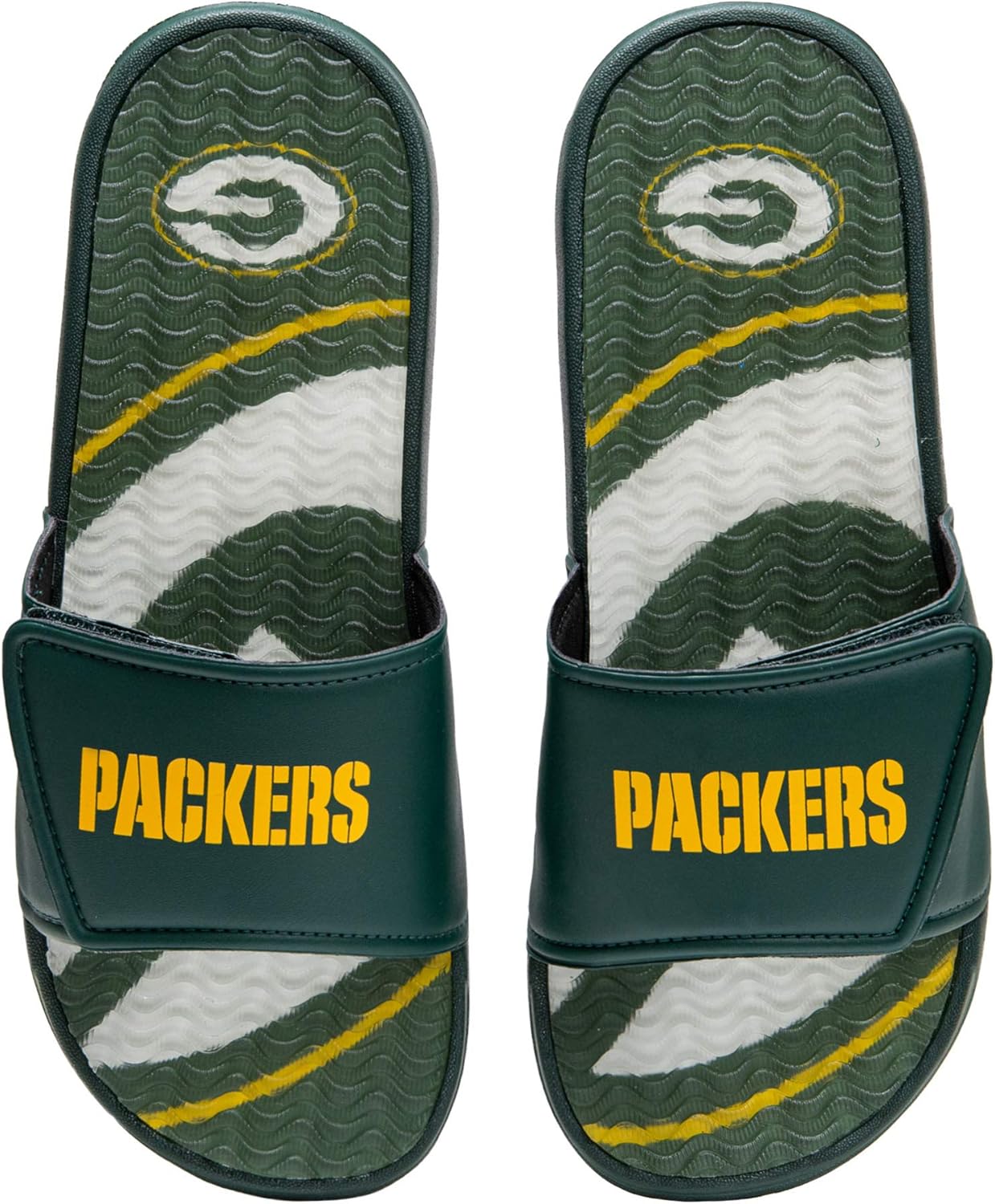 FOCO Mens NFL Team Logo Sport Shower Gel Slide Flip Flop Sandals