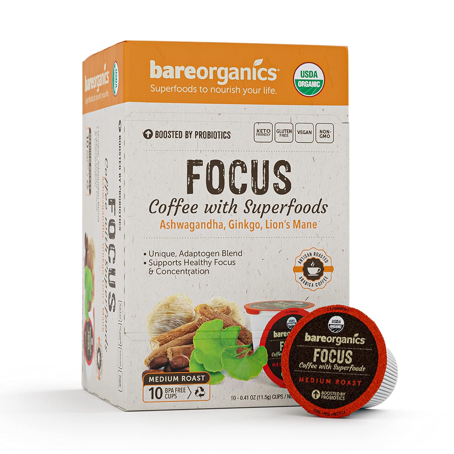 Organic Probiotic Focus Coffee Pods