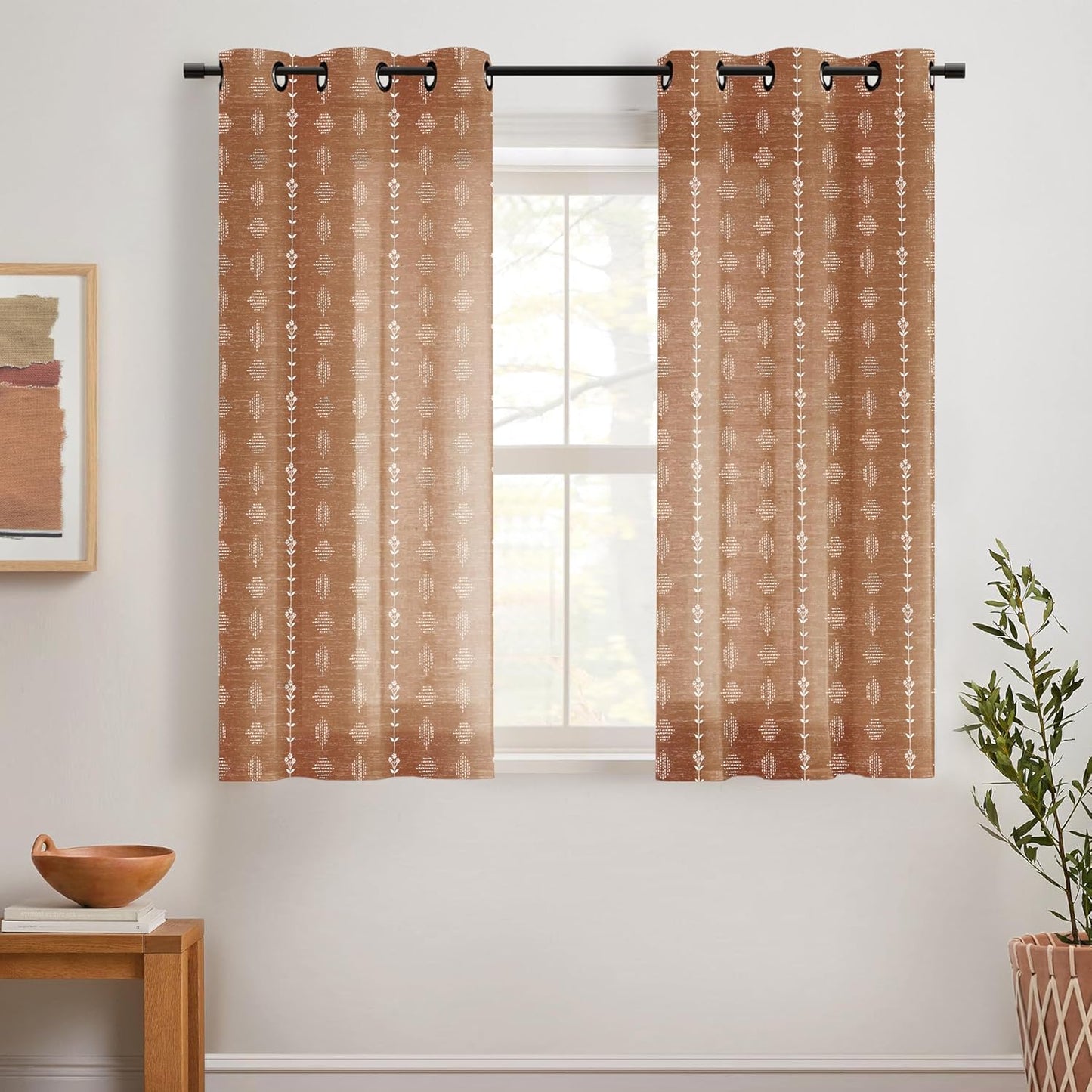 54 Inch Length Sheer Curtains for Elegant Boho Home Decor