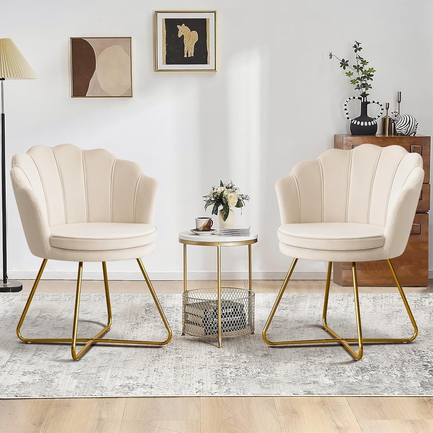 Stylish Velvet Accent Chairs Set of 2 for Living Room Decor