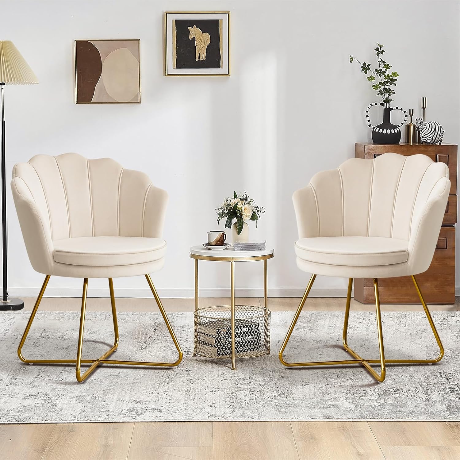 Stylish Velvet Accent Chairs Set of 2 for Living Room Decor