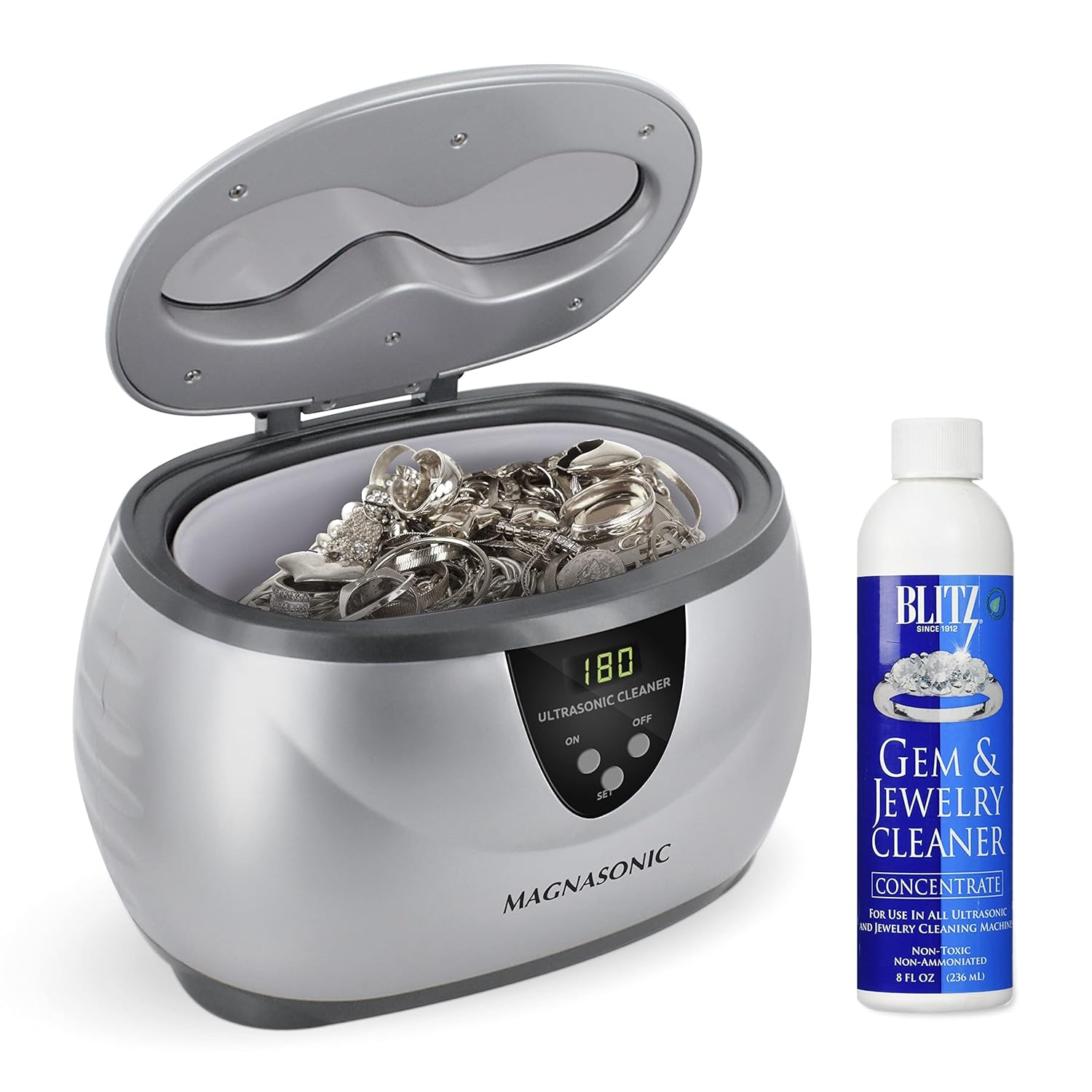 Magnasonic Ultrasonic Cleaner with 20oz Stainless Steel Tank