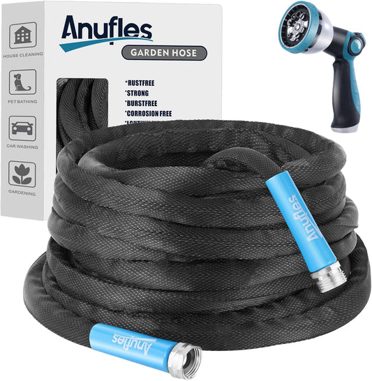 Aunfles 50FT Garden Hose - Flexible, Lightweight, Leak-Proof