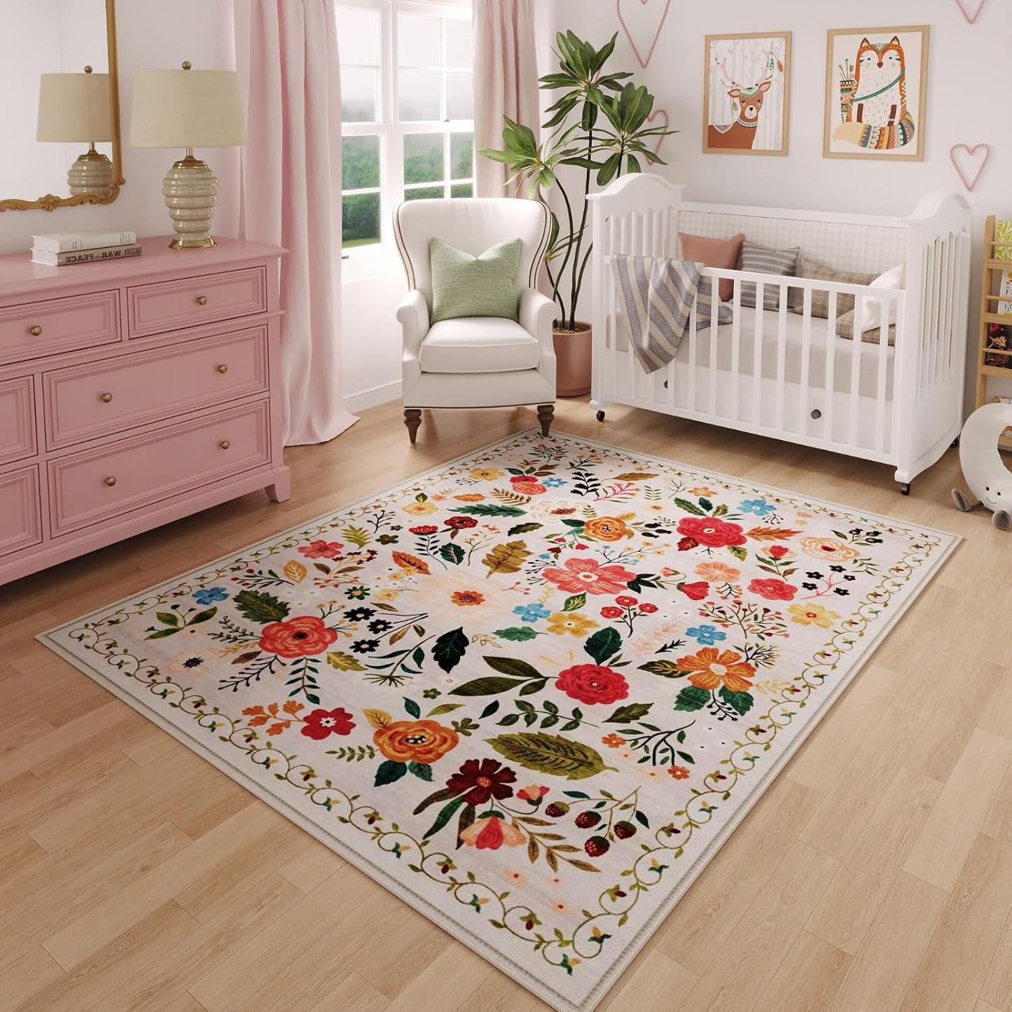 Rugcomf 3x5 Washable Area Rug for Bedroom and Kitchen Use