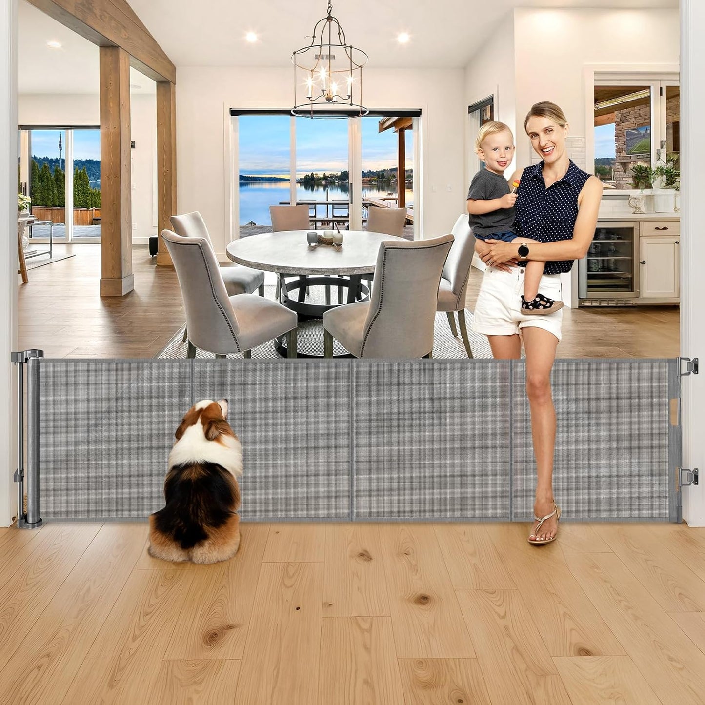 28 Inch Tall Retractable Baby Gate for Pets and Toddlers