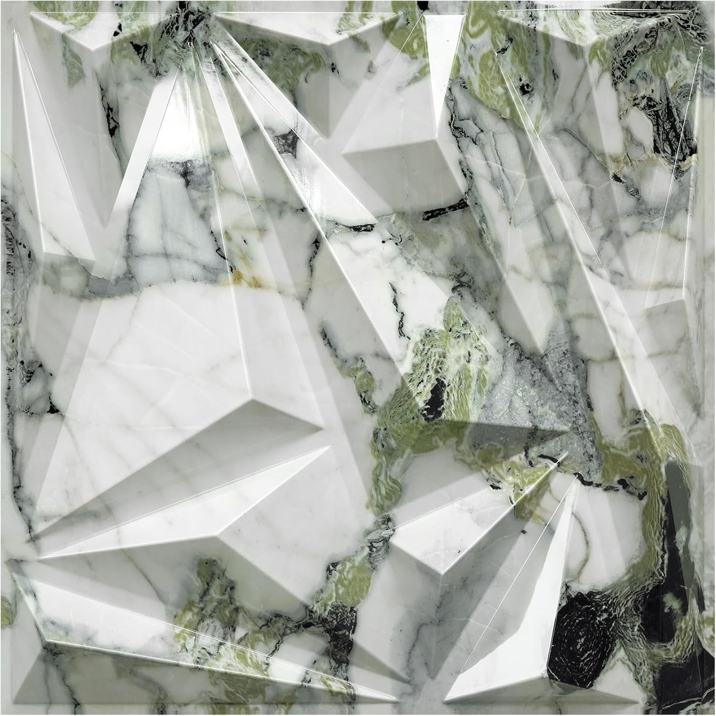 33 Pack 3D Wall Panels for Interior Decor - Ice Green Marble