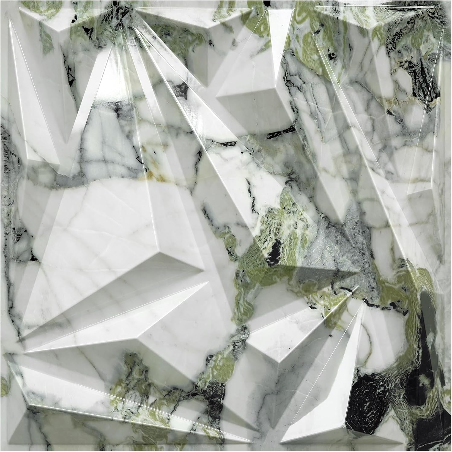 33 Pack 3D Wall Panels for Interior Decor - Ice Green Marble