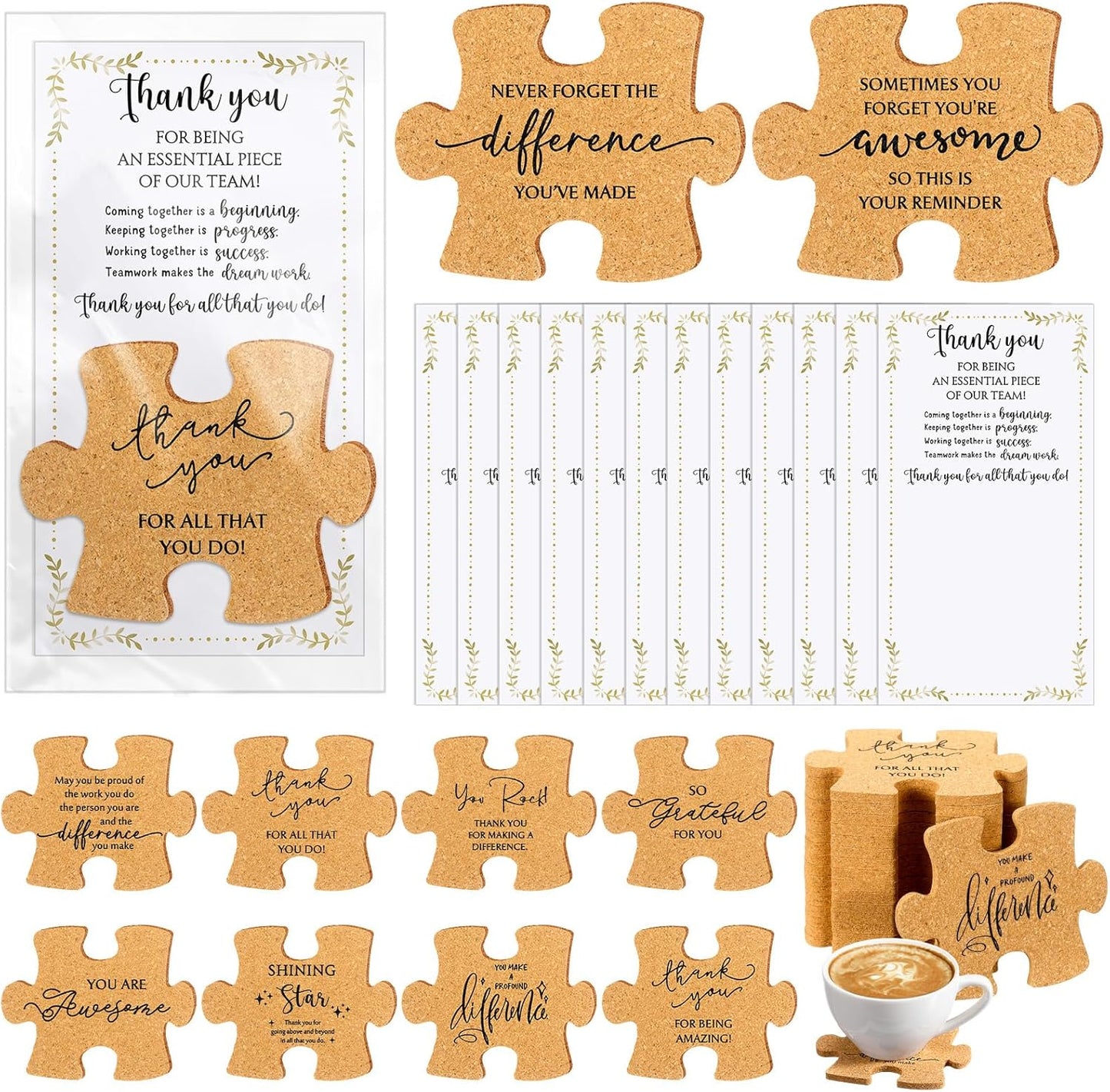 Inspirational Team Gifts - Hushee Motivational Puzzle Coasters