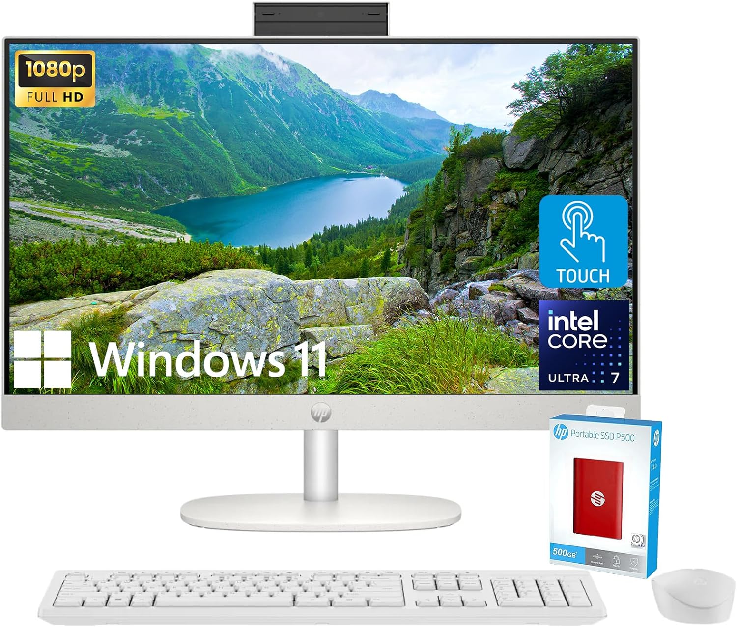 HP 27 All-in-One Desktop Computer with Touchscreen and SSD