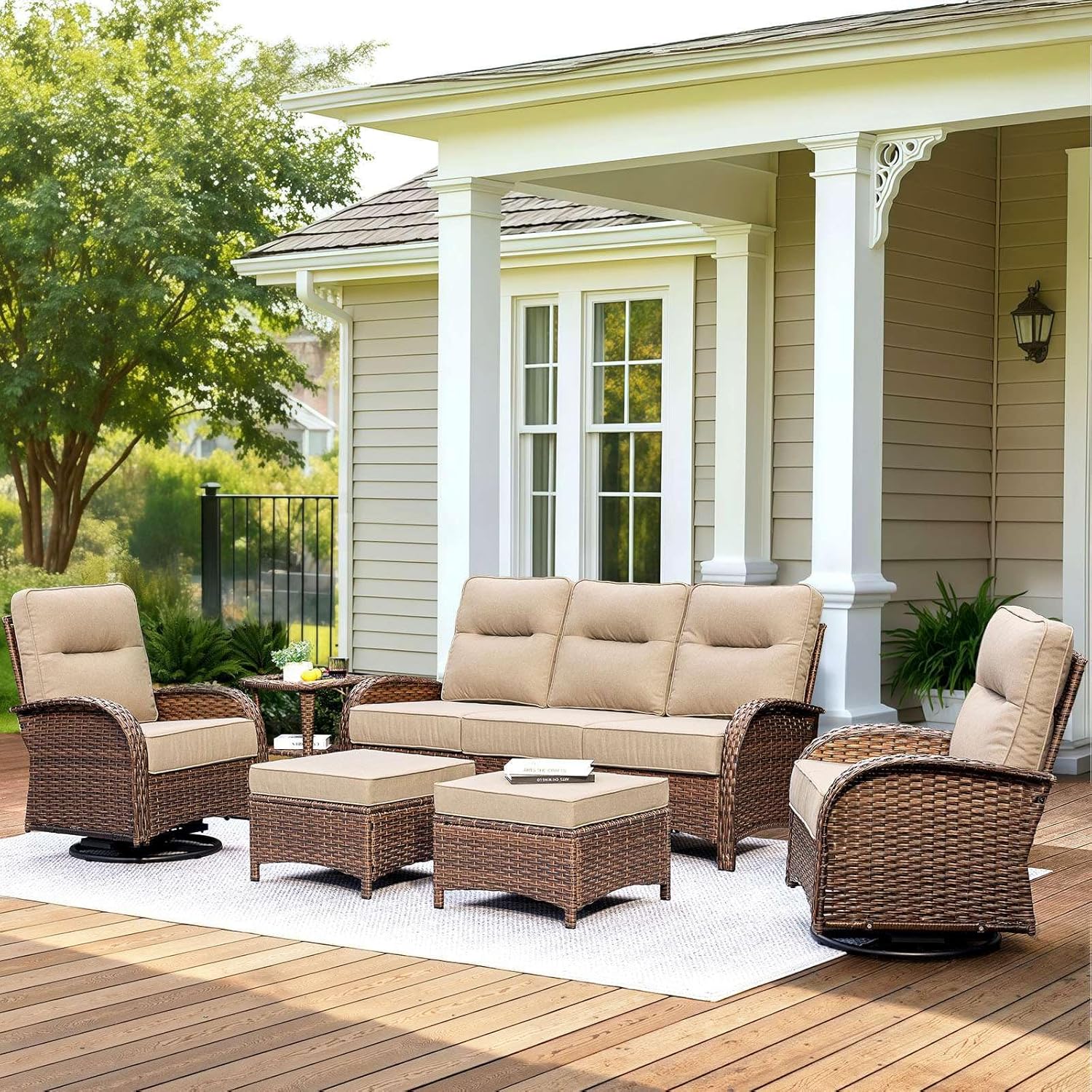 Patio Furniture Set with Thick Cushions for Outdoor Comfort