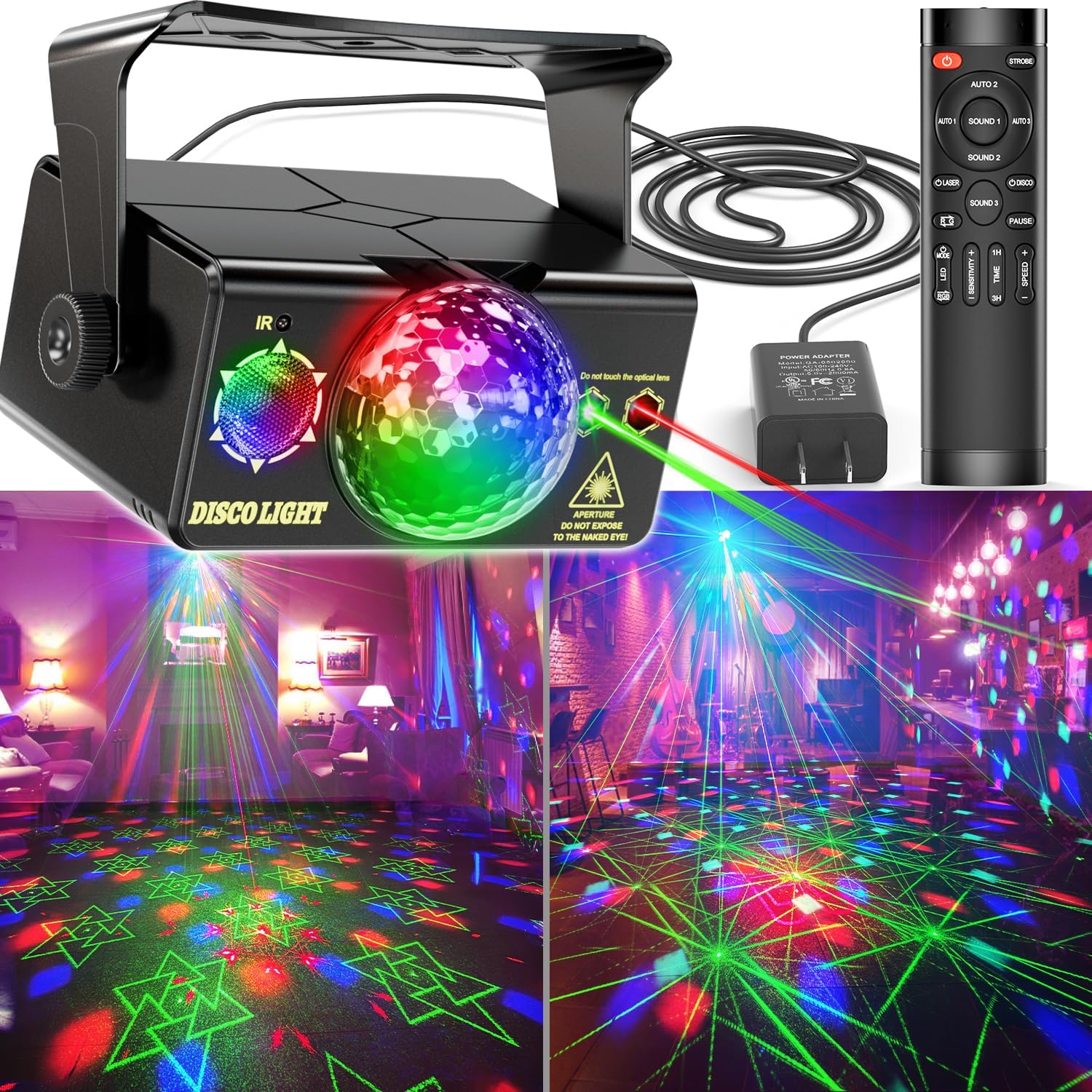 RGB LED Party Strobe Light with Remote Control