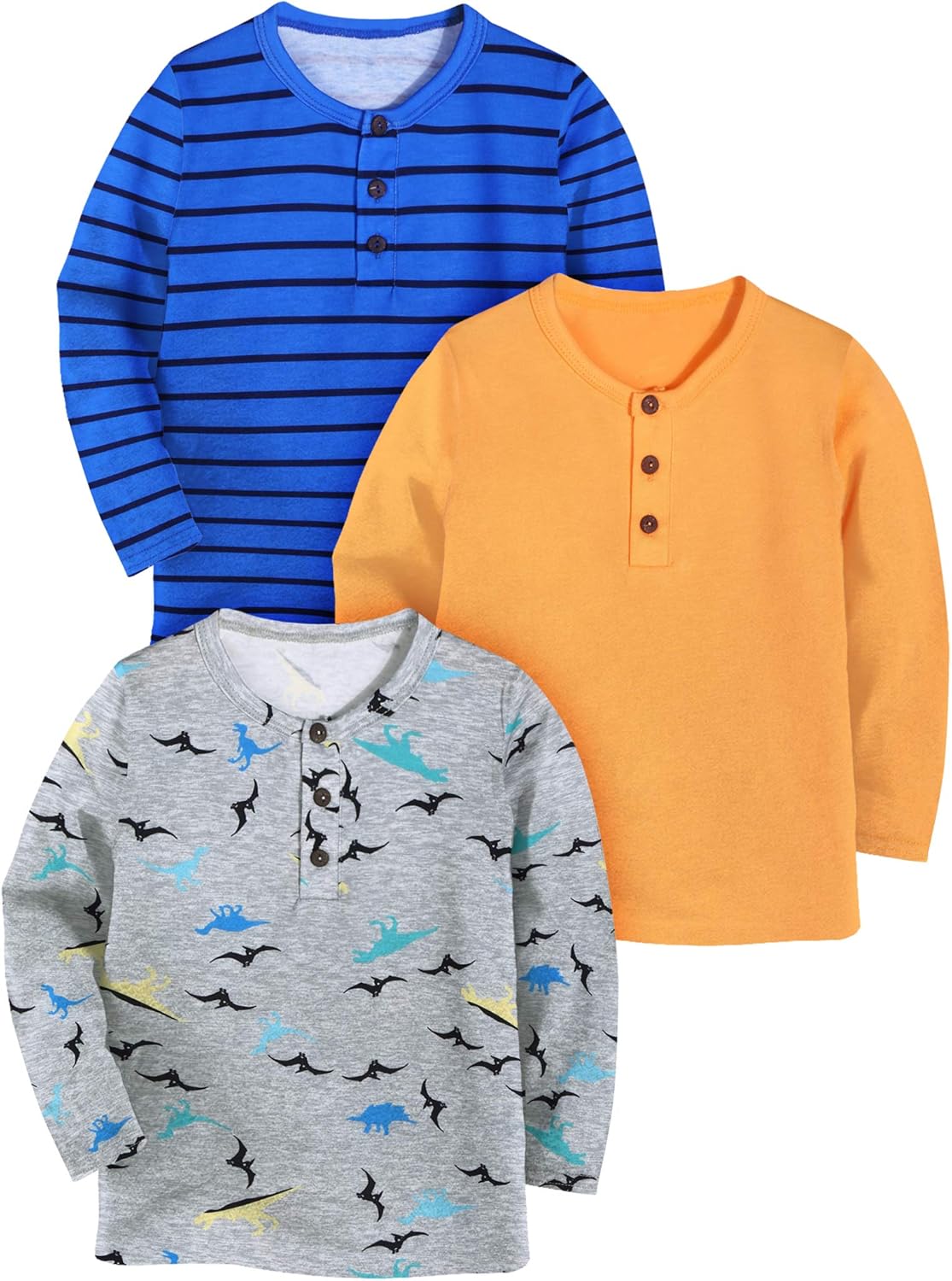 Toddler Boys Long-Sleeve Henley T-Shirts for Casual Wear