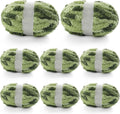 Dark Green-Sage Green Chunky Chenille Yarn 8-Pack - Super Bulky