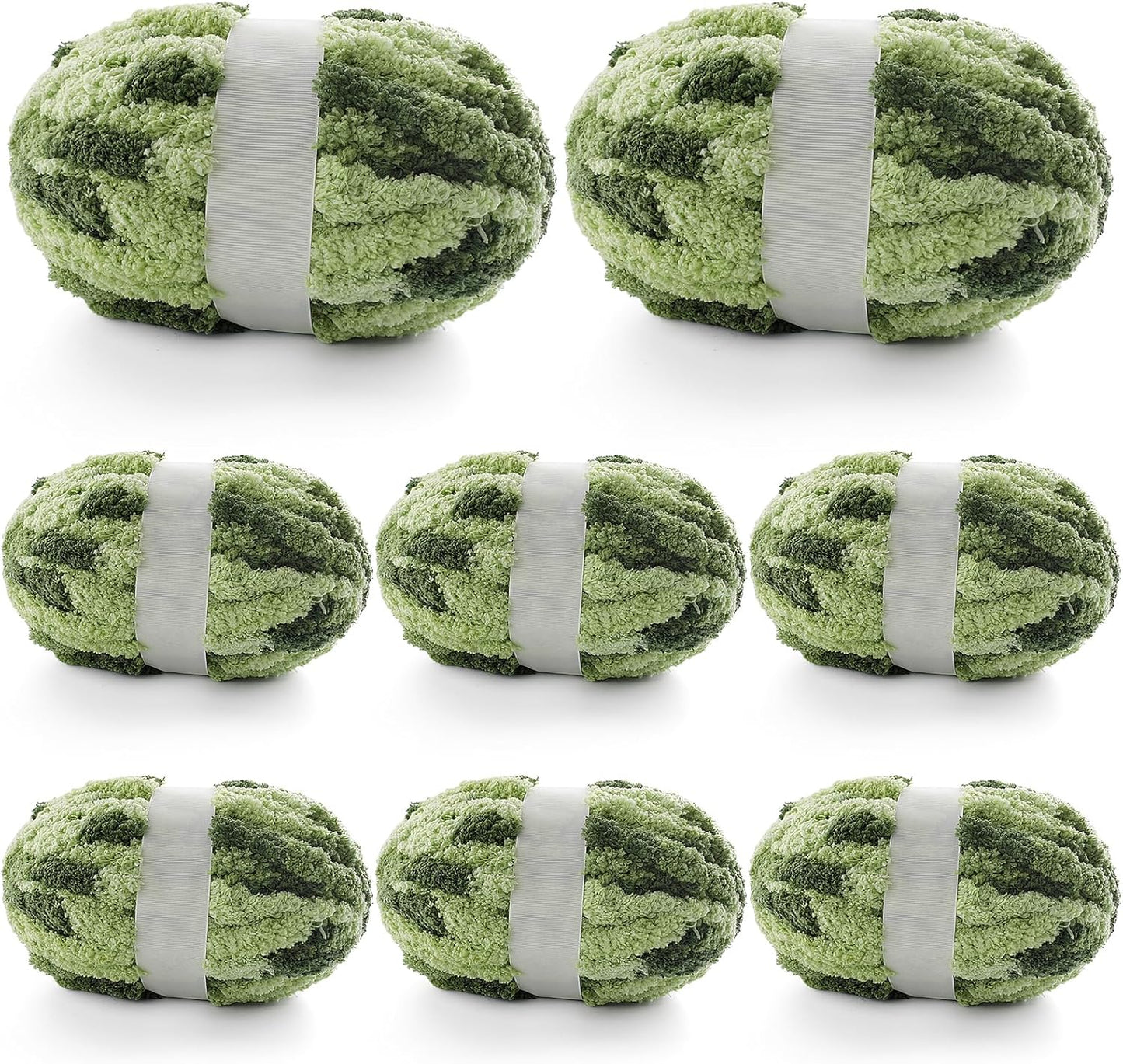 Chunky Yarn for Hand Knitting - 8 Pcs Jumbo Chenille Yarn