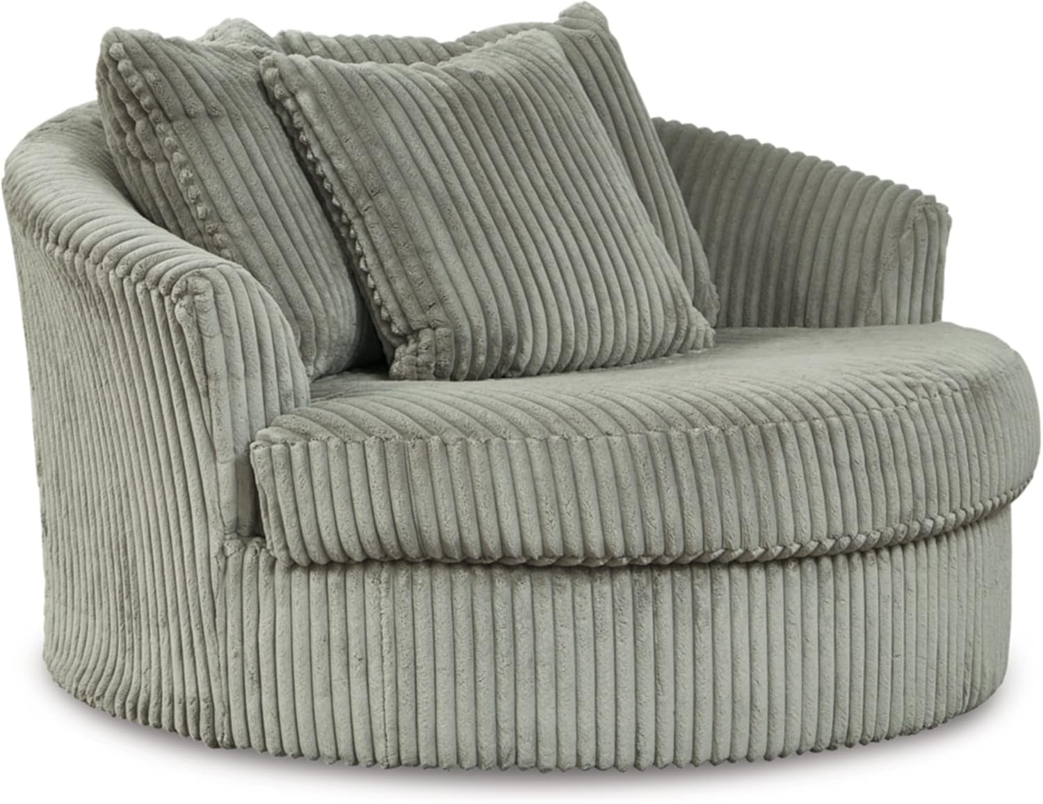 Oversized Oval Swivel Accent Chair, Gray