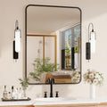 Black Bathroom Mirror for Over Sink 22x30 - Matte Frame, Shatterproof
