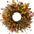 Fall Wreaths for Front Door 24 in Orange Autumn Wreath - Cozy Harvest