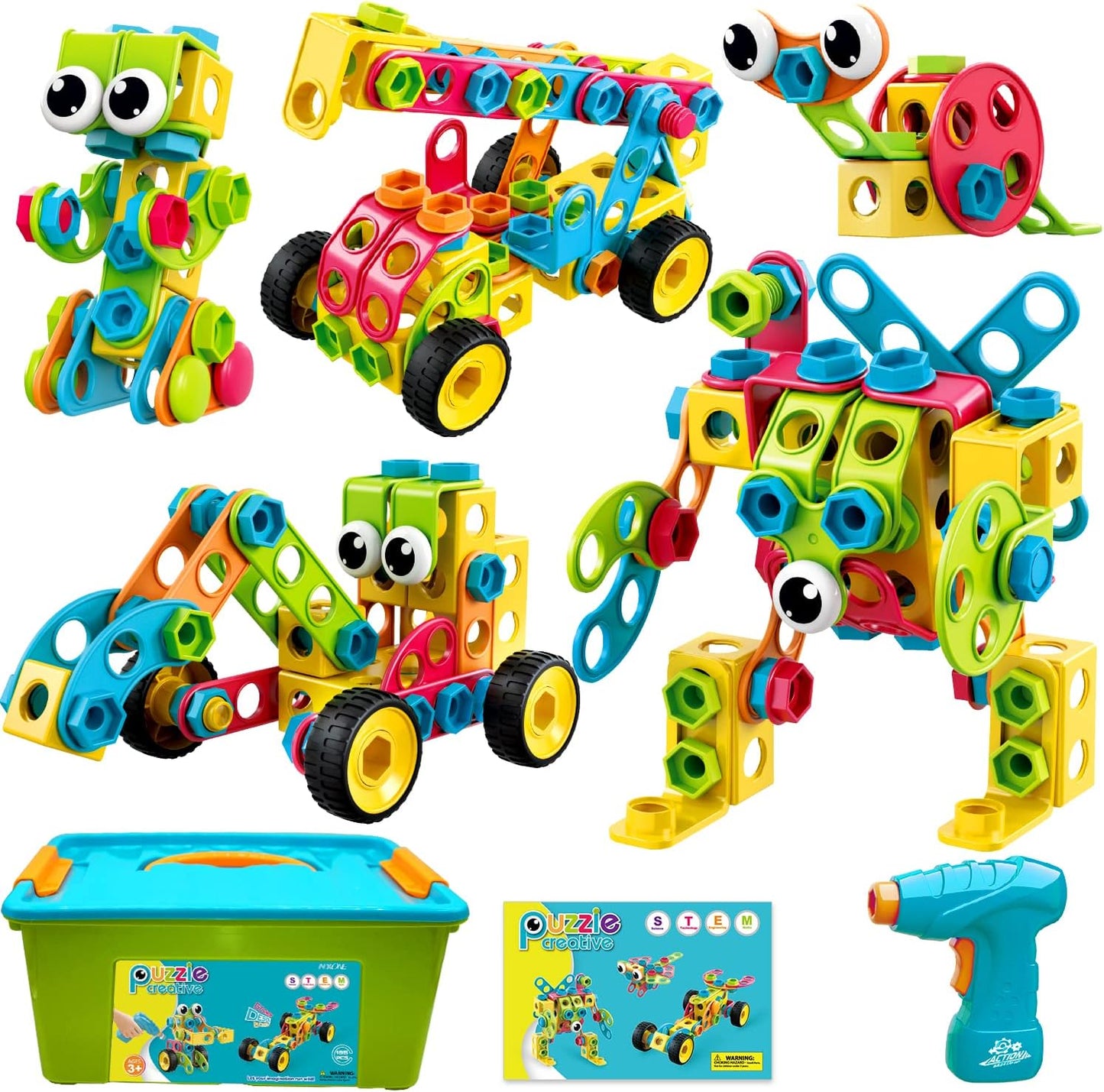Creative Construction Toy Set - 195 PCS