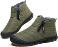 Snow Boots Mens Waterproof Winter Boots Fur Lined Ankle - Easy Zipper