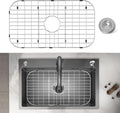 Stainless Steel Sink Protector 26in x 14in with Center Drain - Durable