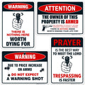 Funny No Trespassing Warning Signs Pack of 4 - Rust Free Aluminum