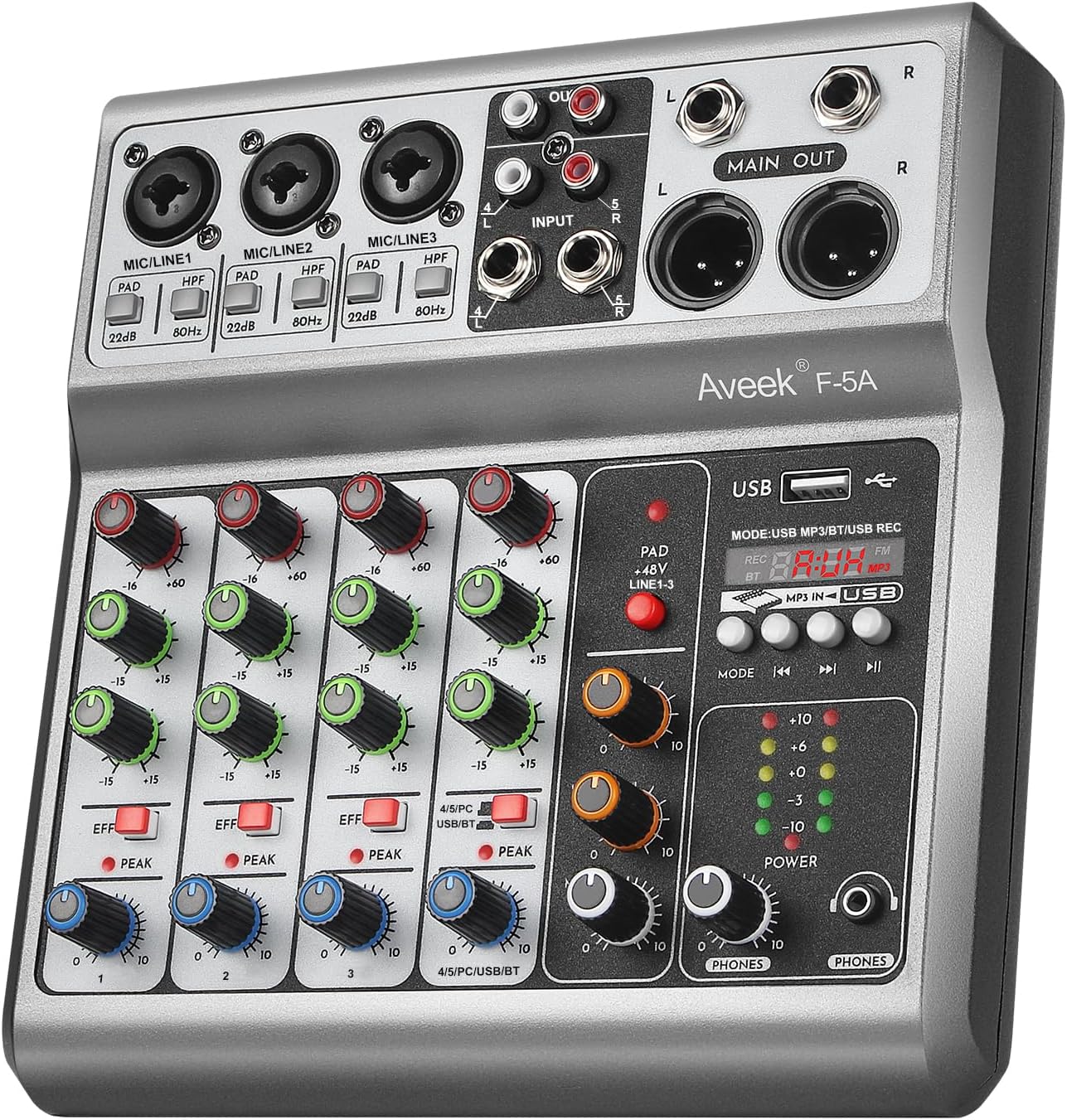 Aveek Professional Audio Mixer for Recording and Streaming
