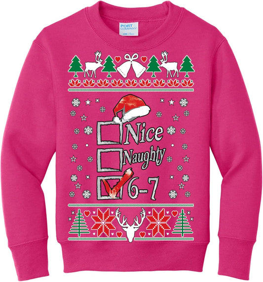 Funny Christmas Sweater for Kids - Santa Ugly Crewneck Sweatshirt
