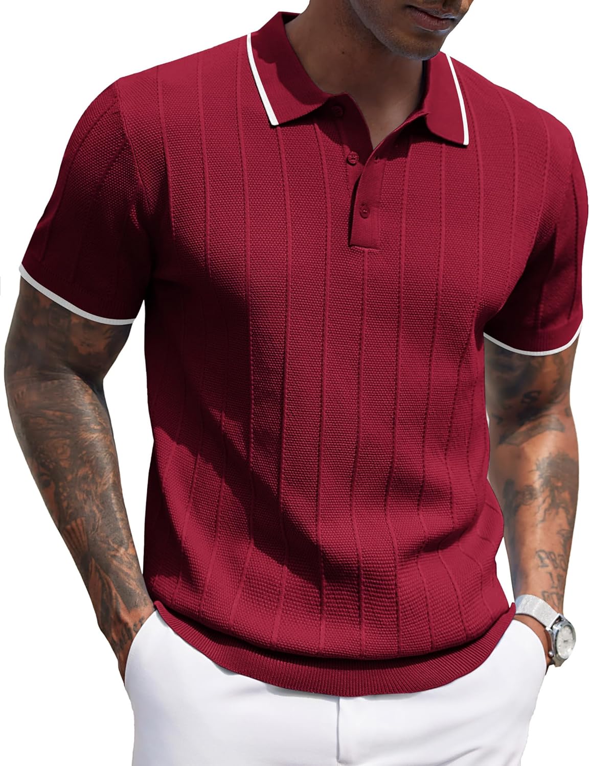 Stylish COOFANDY Mens Knit Polo Shirts for Casual Summer Wear