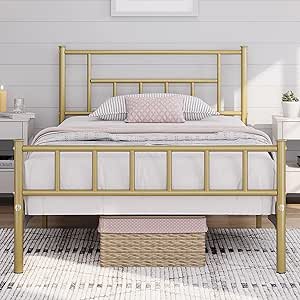 Yaheetech 13 inch Twin Size Metal Bed Frame with Storage