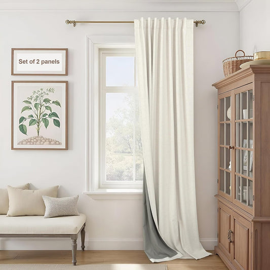 Extra Wide 70 Inch Blackout Curtains for Modern Farmhouse Style