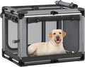 Collapsible Dog Crate 42 in Foldable Soft Sided Kennel - Grey