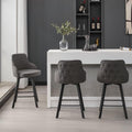 Bar Stools Set of 3 26in Swivel Counter Height - High Back Linen