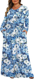 Stylish Plus Size Maxi Dress for Women by Tencede with Pockets