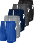 NY Threads 5 Pack Men's Athletic Shorts - Quick Dry Loose-Fit