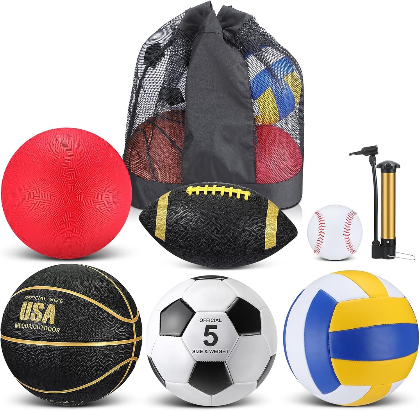 Libima 6 Pcs Multi Sport Ball Set for All Your Favorite Games