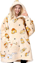 Wearable Blanket Hoodie for Adults - Oversized Flannel Sherpa Comfort