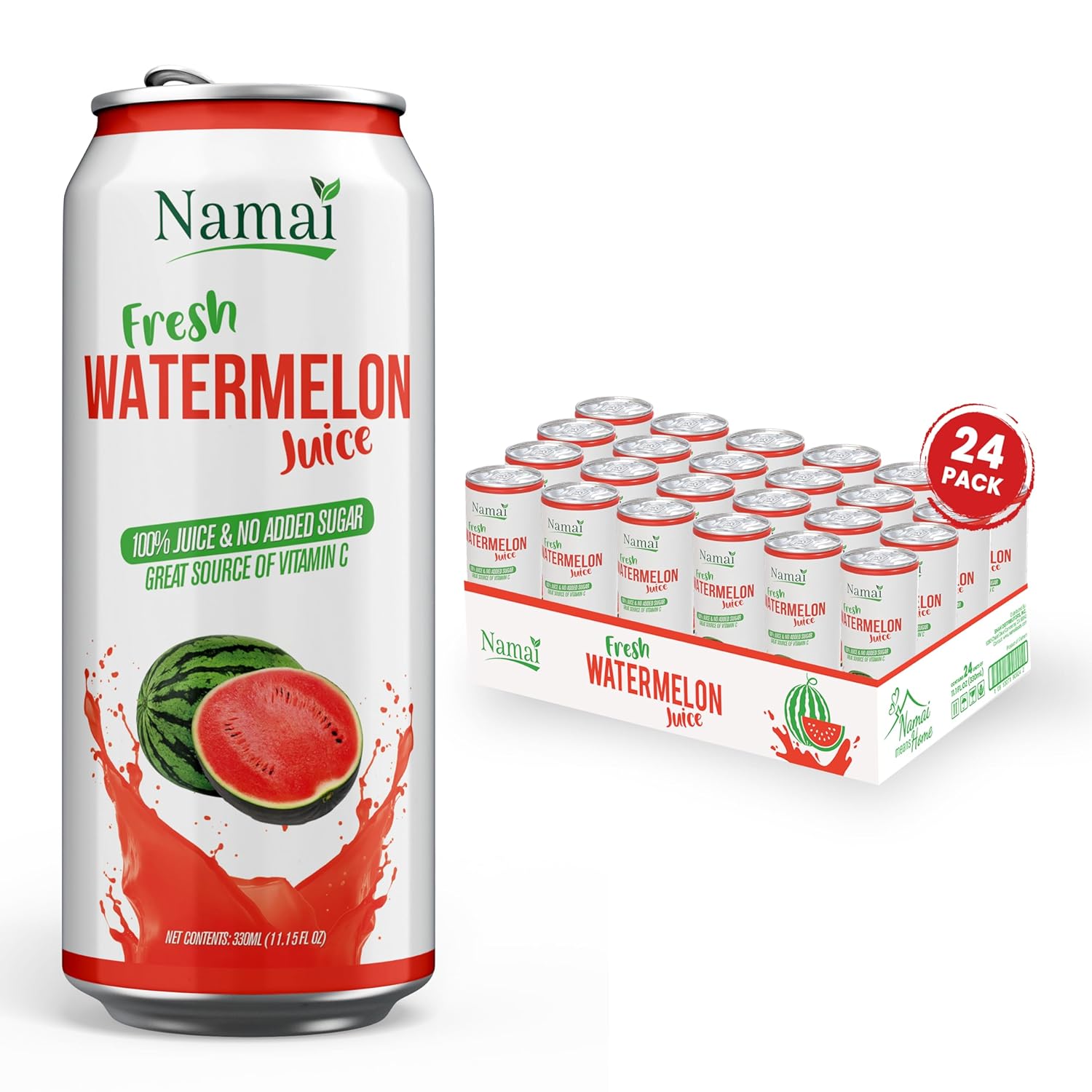 Namai Pure Watermelon Juice 24-Pack - Refreshing & Healthy Drink