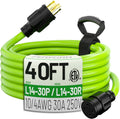 40ft 30 Amp Generator Extension Cord 4 Prong NEMA L14-30 - Heavy Duty